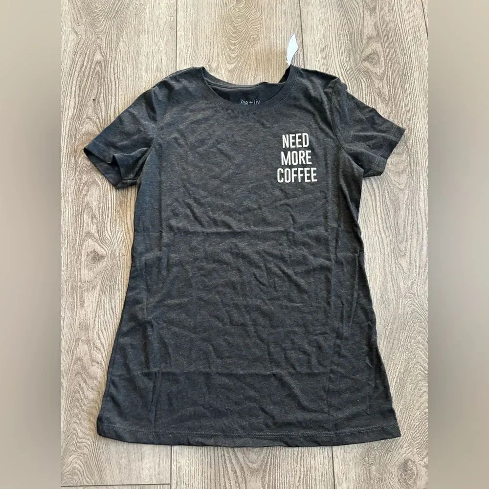 Zoe+ Liv Black Graphic Tee - Need More Coffee